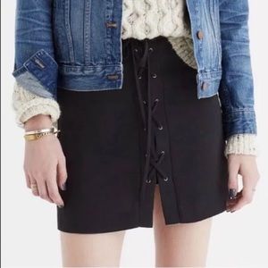 Black Madewell Lace-Up Skirt